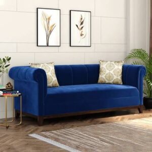Korea Long Sofa Fabric In Blue Navy Color